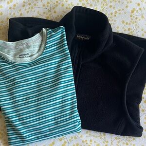 Patagonia Base Layer Bundle- Capilene top and fleece vest